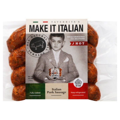 Taverrites Natural Hot Italian Sausage - 12 Oz