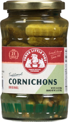 Les Trois Petits Cochons Gherkins Sour Baby Cornichons - 12.4 Oz - Image 2