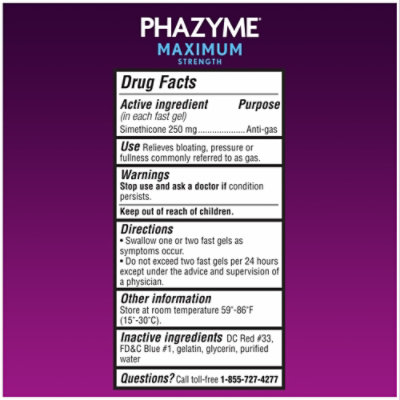 Phazyme Anti-Gas Softgels Maximum Strength 250 mg - 12 Count - Image 4