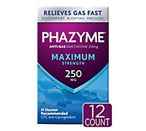 Phazyme Anti-Gas Softgels Maximum Strength 250 mg - 12 Count