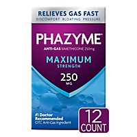 Phazyme Anti-Gas Softgels Maximum Strength 250 mg - 12 Count - Image 1