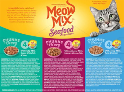 Meow Mix Savory Morsels Cat Food Cups Seafood Favorites Variety Pack - 12-2.75 Oz - Image 5