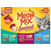 Meow Mix Savory Morsels Cat Food Cups Seafood Favorites Variety Pack - 12-2.75 Oz - Image 2
