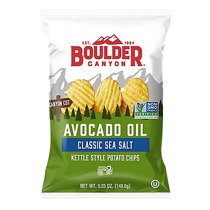 Boulder Canyon Authentic Foods Potato Chips Avocado Oil Canyon Cut Sea Salt - 5.25 Oz - Image 1