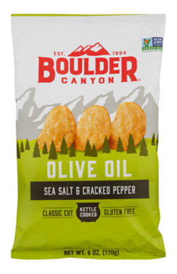 Boulder Canyon Authentic Foods Potato Chips Kettle Cooked Sea Salt & Cracked Pepper - 6 Oz - Image 2