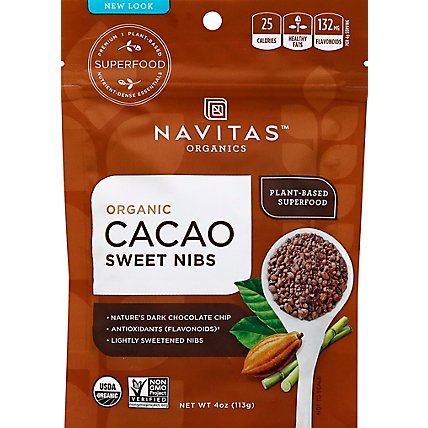 Navitas Naturals Sweetened Cacao Nibs - 4 Oz - Image 2