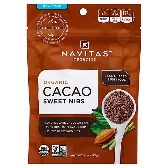 Navitas Naturals Sweetened Cacao Nibs - 4 Oz