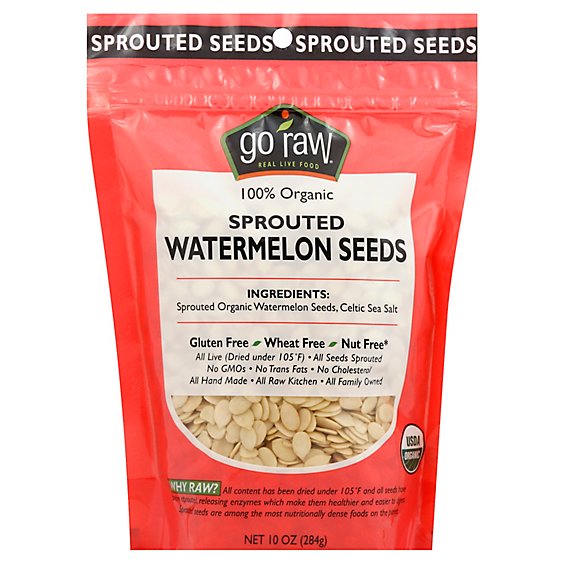 Go Raw 100% Organic Sprouted Watermelon Seeds - 10 Oz
