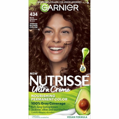 Garnier Nutrisse 434 Deep Chestnut Brown Chocolate Nourishing Hair Color Creme Kit - Each - Image 1