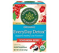 Traditional Medicinals Organic EveryDay Detox Schisandra Berry Herbal Tea Bags - 16 Count