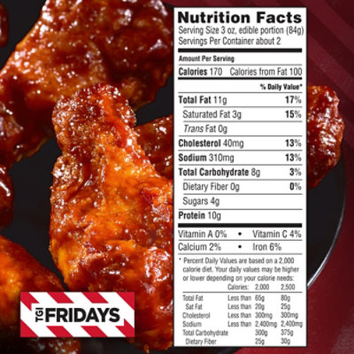 TGI Fridays Frozen Appetizers Honey BBQ Chicken Wings Box - 9 Oz - Image 7