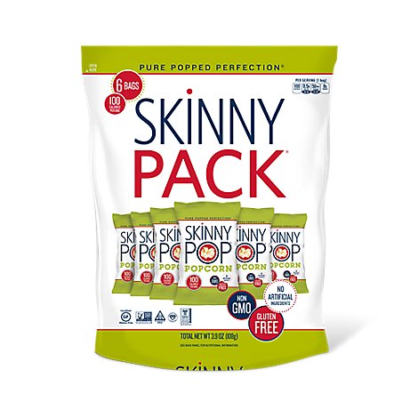 SkinnyPop Skinny Pack Original Popcorn - 6-0.65 Oz