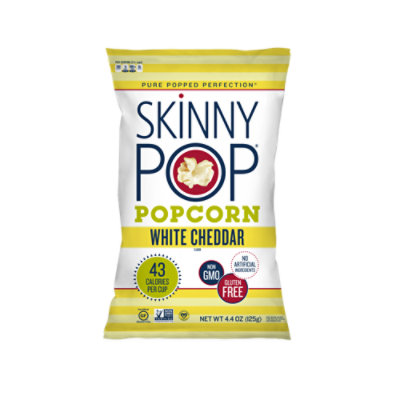SkinnyPop Dairy Free White Cheddar Popcorn Grocery Size Bag - 4.4 Oz ...