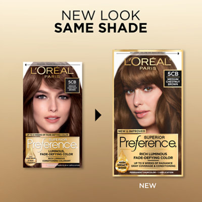 L'Oreal Paris Superior Preference Permanent Hair Color 5CB Medium Chestnut Brown Kit - Each - Image 3