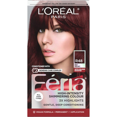 LOreal Feria Power Reds Intense Deep Auburn Red Velvet R48 - Each - Image 1