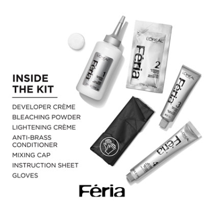 L'Oreal Paris Feria Lightening System with Anti-Brass Conditioner Extreme Platinum Kit - Each - Image 5