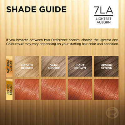L'Oreal Paris Superior Preference Fade-Defying Permanent Hair Color 7LA Lightest Auburn Kit - Each - Image 4