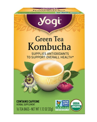 Yogi Herbal Supplement Tea Green Tea Kombucha 16 Count - 1.12 Oz - Image 1