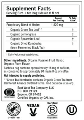 Yogi Herbal Supplement Tea Green Tea Kombucha 16 Count - 1.12 Oz - Image 2