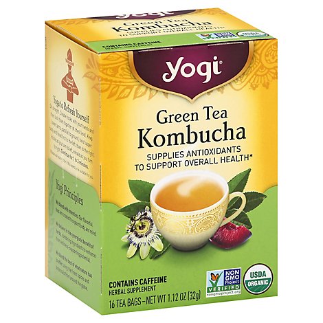 Yogi Herbal Supplement Tea Green Tea Kombucha 16 Count - 1.12 Oz