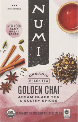 Numi Organic Black Tea Golden Chai 18 Count - 1.65 Oz - Image 2