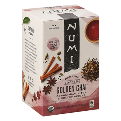 Numi Organic Black Tea Golden Chai 18 Count - 1.65 Oz - Image 1