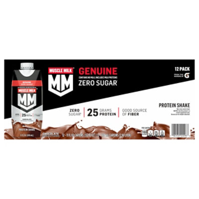 MUSCLE MILK Protein Shake Non Dairy Chocolate - 12-11 Fl. Oz.