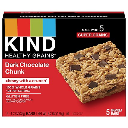 KIND Healthy Grains Granola Bars Dark Chocolate Chunk - 5-1.2 Oz - Image 2