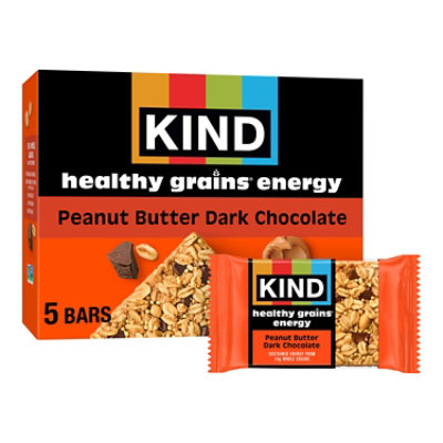 KIND Healthy Grains Energy Bars Peanut Butter Dark Chocolate Gluten Free Snack Bars - 5-1.4 Oz - Image 2