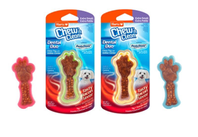 Hartz Chew n Clean Toy + Treat For Dogs Bacon Flavor Extra Small - Each - Image 2