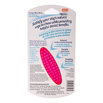 Hartz Chew n Clean Tuff Bone Toy + Treat For Dogs Bacon Scented Small - Each - Image 4