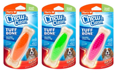 Hartz Chew n Clean Tuff Bone Toy + Treat For Dogs Bacon Scented Small - Each - Image 2