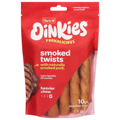 Hartz Oinkies Treats Pig Skin Twists Smoked Bag - 10 Count - Image 3