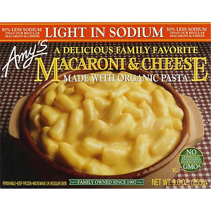 Amys Light Sodium Macaroni & Cheese Made With Organic Pasta - 9 Oz - Image 2