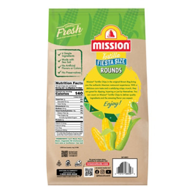 Mission Round Yellow Corn Tortilla Chips - 18 Oz - Image 2