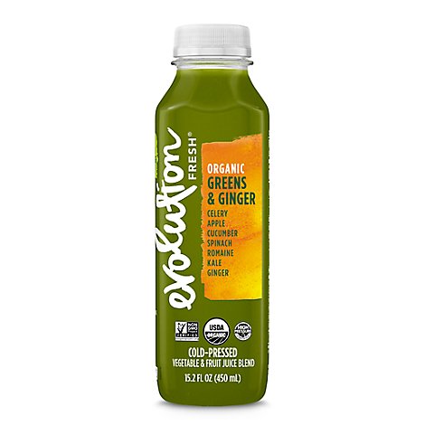 Evolution Fresh Organic Cold Pressed Greens & Ginger Vegetable & Fruit Juice Blend - 15.2 Fl. Oz.