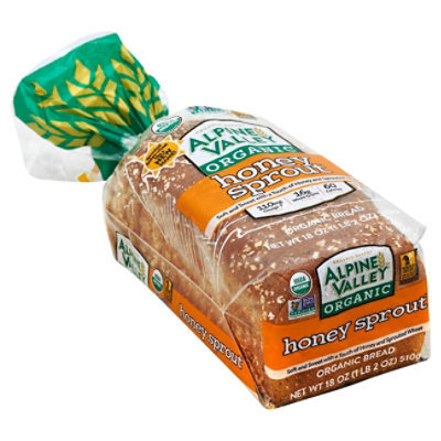 Alpine Valley Bread Honey Wheat With Flax - 18 Oz