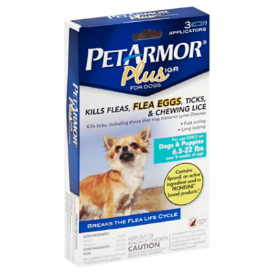 PetArmor Flea Tick Medicine Plus IGR For Dogs 6.5 22 Lbs Box 3 Count tomthumb