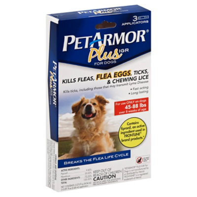 Petarmor Flea & Tick Medicine Plus Igr For Dogs 45-88 Lbs Box - 3 Count 