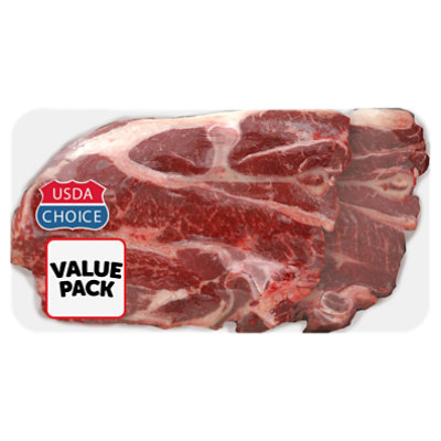 Beef USDA Choice Chuck 7-Bone Steak Extreme Value Pack - 4.5 Lb