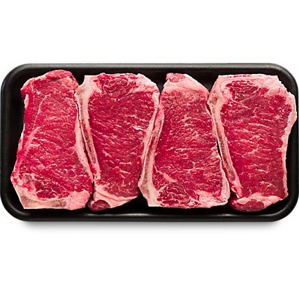 New York Bone In Steak USDA Choice Beef Top Loin Value Pack - 3.5 Lb - Image 1