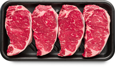 USDA Choice Beef Top Loin New York Strip Steak Boneless Value Pack - 3.5 Lb