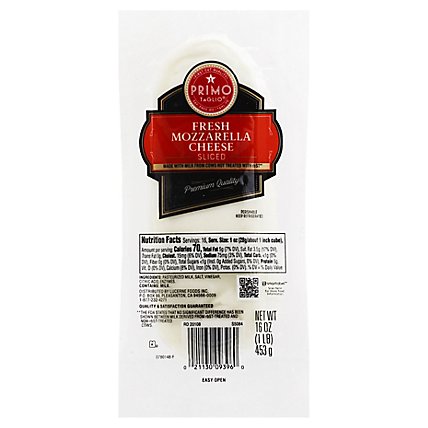 Primo Taglio Cheese Fresh Mozarella Mild & Creamy Sliced - 16 Oz - Image 3