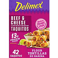 Delimex Beef & Cheese Large Flour Taquitos Frozen Snacks Box - 42 Count - Image 1
