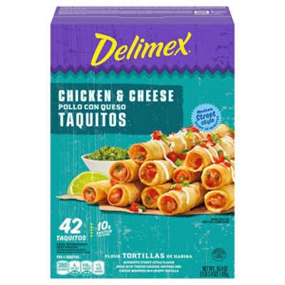 Delimex Chicken & Cheese Large Flour Taquitos Frozen Snacks Box - 42 Count - Image 5