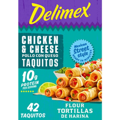 Delimex Chicken & Cheese Large Flour Taquitos Frozen Snacks Box - 42 Count - Image 2