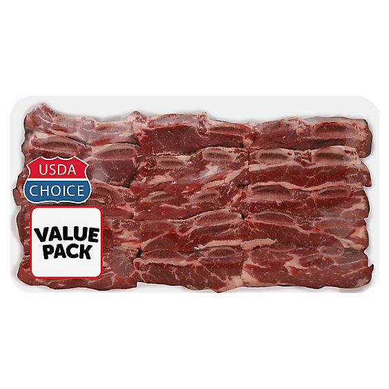 Meat Counter Beef USDA Choice Chuck Short Ribs Flanken Style Extreme Value Pack - 3.50 LB