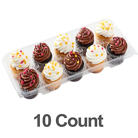 Fresh Baked 5 White 5 Chocolate Cupcake - 10 Count