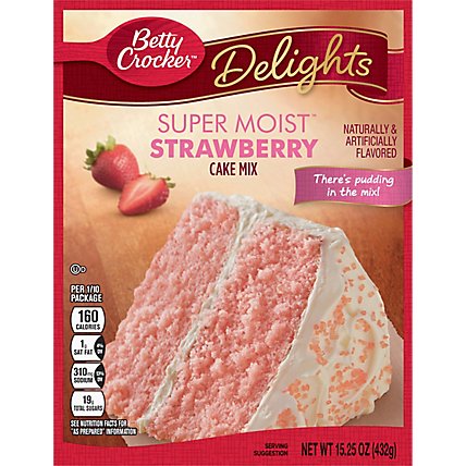 Betty Crocker Delights Cake Mix Super Moist Strawberry - 15.25 Oz - Image 2