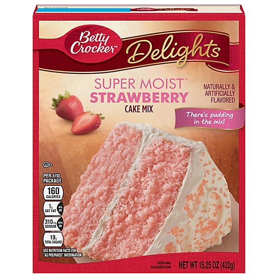 Betty Crocker Delights Cake Mix Super Moist Strawberry - 15.25 Oz